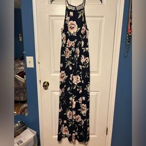 Full length flowy maxi dress in floral pattern